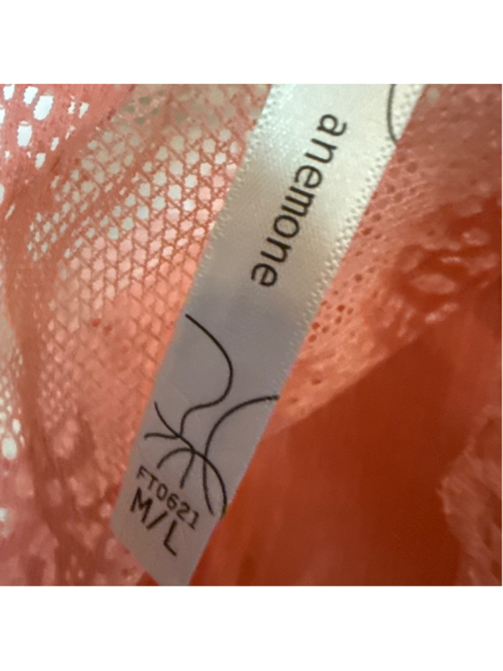 Women's Anemone Coral Ribbed Lace Bralette M/L - Picture 3 of 3